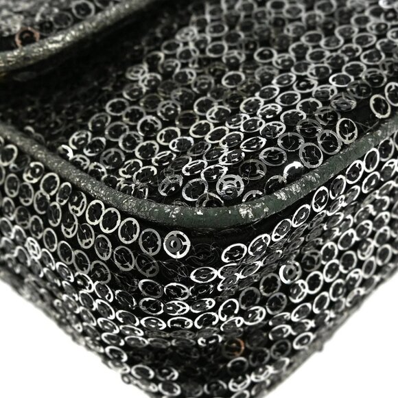 Chanel Silver Sequins Double Chain Shoulder Bag - Picture 8 of 12